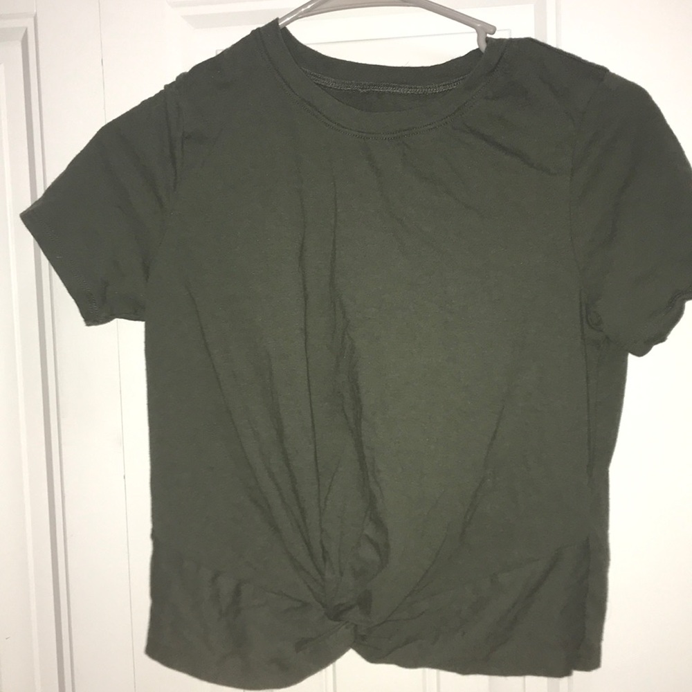green hollister shirt with twist NWOT